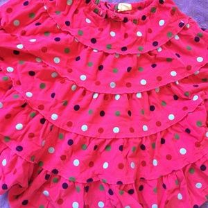 Girls tiered polka dot cord twirl skirt